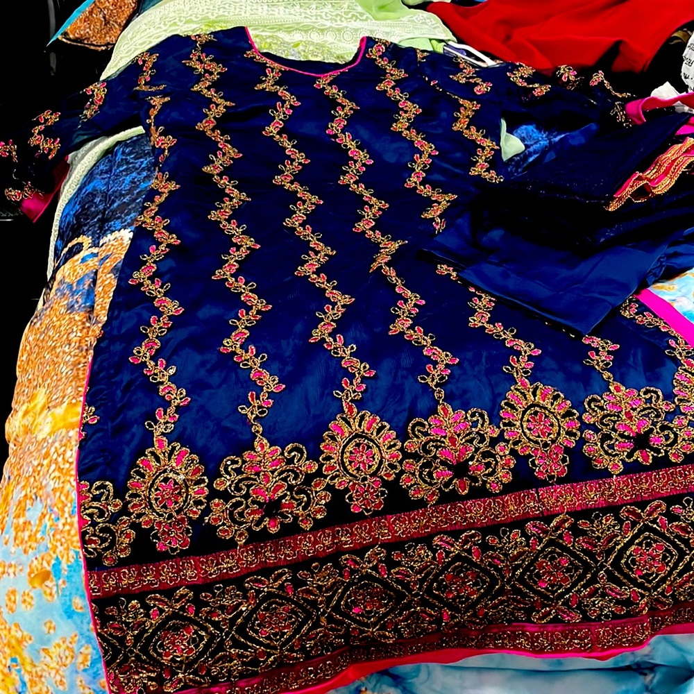 Blue silk kameez shalwar Wore once